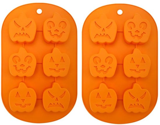 2 Teilige Kürbis Backform Silikon Kürbisform Mit 6 Mulden Halloween Geisterkürbis Backform Thanksgiving Backform Zum Backen Von Keksen, Schokolad