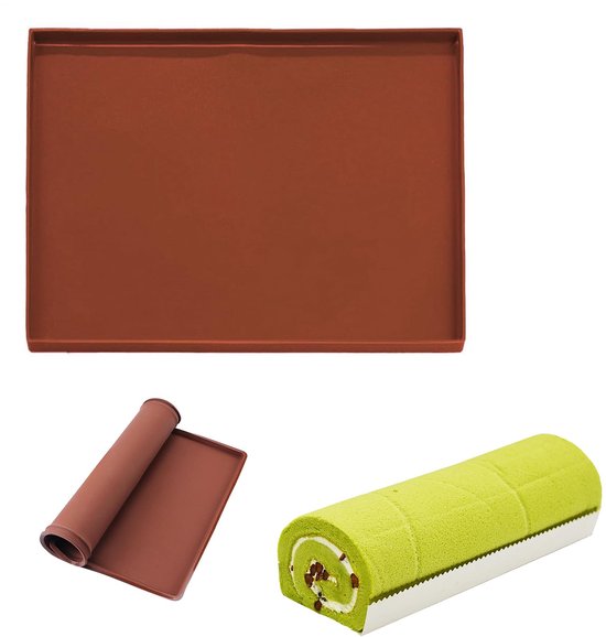 Genois Silikonfliese 30x40x1cm Rollherdplatte Flexibel Und Beschichtet (braun)