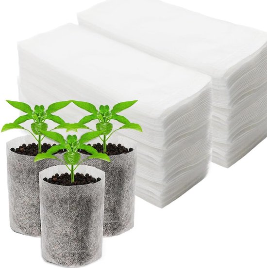 200 Anzuchtbeutel Biologisch Abbaubare Pflanzbeutel 14 X 18 Cm Vlies Pflanzbeutel Für Sämlinge Und Zum Umpflanzen Weiß