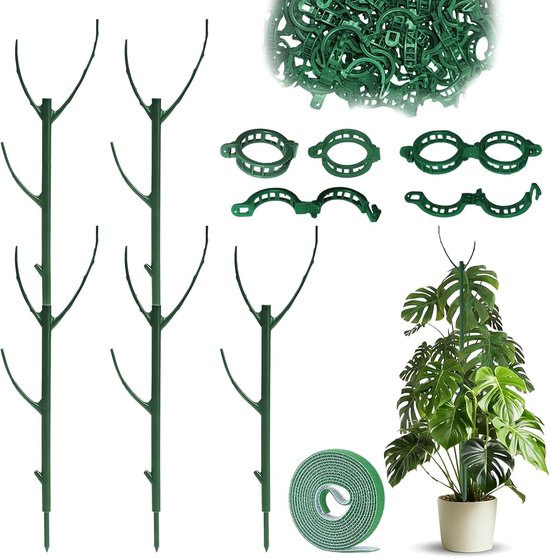 5 Verstellbare Pflanzenstützen Stapelbar Für Drinnen Und Draußen Mit Klemmen Für Monstera Und Kletterpflanzen Langlebiges Gartenzubehör