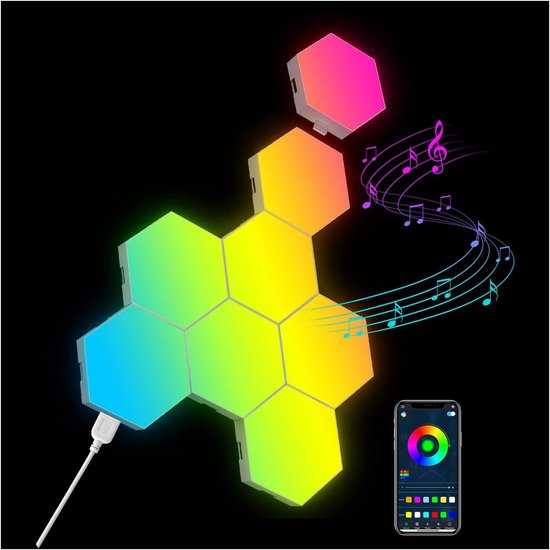 8er Pack Sechseckige Rgb Wandleuchten Led Wabenleuchten Für Die Raumdekoration Gaming Nachtlichter Für Männer, Frauen Und Kinder