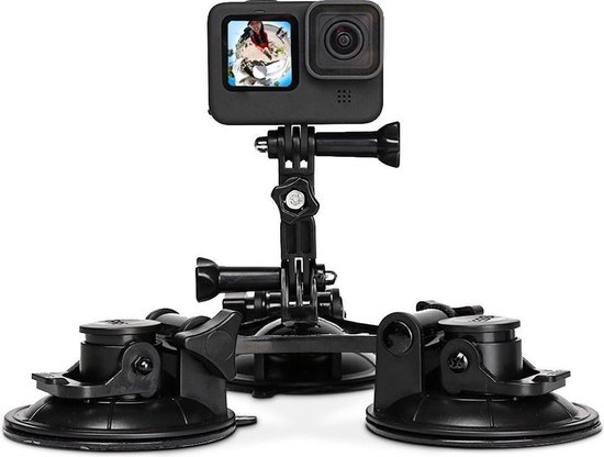 Hochwertige Autokamerahalterung, Für Gopro Actionkamerahalterung Mit Saugnäpfen Autozubehör Schwarz