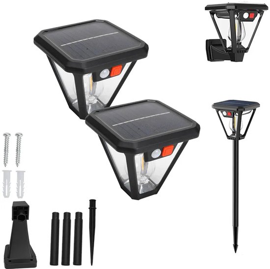 2er Pack Solar Wandleuchten 3 Einstellungen Dämmerungssensor Bewegungsmelder Wasserdicht Für Terrasse, Garage & Schuppen
