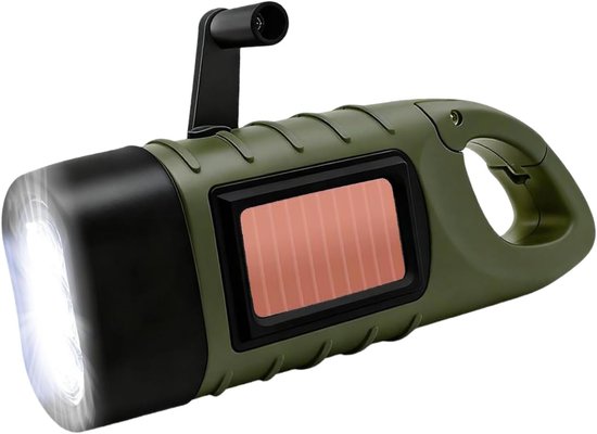 Solar Taschenlampe, Led Notfall Taschenlampe Mit Karabinerhaken, Tragbare Dynamo Taschenlampe Mit Handkurbel Für Outdoor Camping, Stromausfälle,