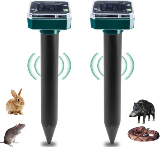 2er Pack Solar Maulwurfabwehrgeräte Ultraschall Solar Maulwurf Und Wühlmausabwehrgeräte Ip65 Wasserdichte Tierabwehrgeräte Für Garten Und Rasen (