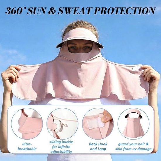 2 Teilige Uv Gesichtsmaske Mit Nackenschutz Upf 50+ Sonnenschutz Leichter Gesichtsschutz Für Sommerliche Outdoor Aktivitäten