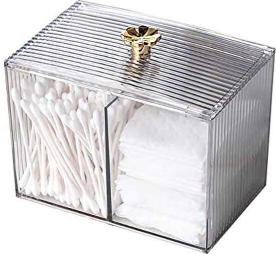 Transparenter Organizer Für Make Up Entferner Pads, Wattestäbchen Und Mehr