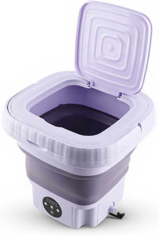 Tragbare Waschmaschine Mini Eimer Wäschereinigung Faltbar 11 Liter Fassungsvermögen Weiß