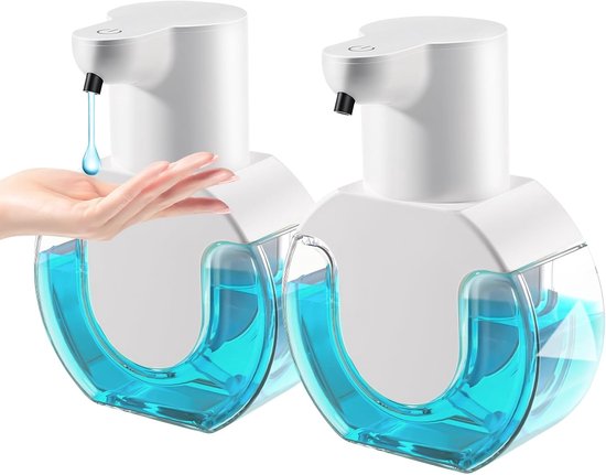 Set Mit 2 Automatischen Flüssigseifenspendern, 420 Ml (14,2 Oz), Berührungslos, Wiederaufladbar, Mit Wandmontierbarer Smart Pumpe Für Bad Und Küc