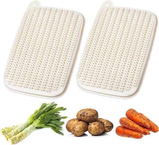 Gemüsebürste 2 Teilig Zum Reinigen Von Kartoffeln Und Obst Gemüsebürste Für Kartoffeln, Karotten Und Lotuswurzeln Aufhängevorrichtung Beige