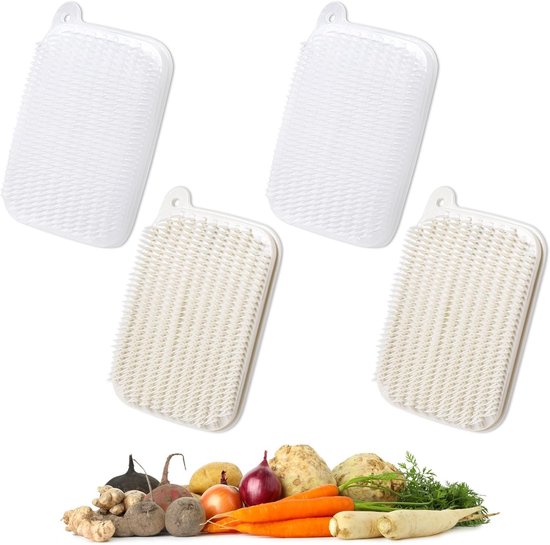 4 Teiliges Gemüsebürsten Set Obst Und Gemüsebürste Kartoffelbürste Obstbürste Weiche Borsten Für Kartoffeln, Karotten Und Lotuswurzeln Zum Aufhän