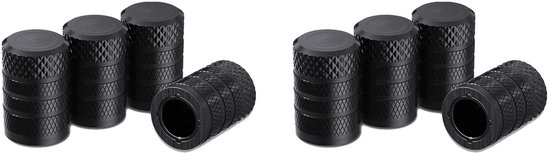 Reifenventilkappe Schwarz 8 Stück Reifenventilkappen Set Aus Eloxiertem Aluminium Edelstahl Universelle Ventilkappe Für Autos, Lkw, Motorräder Un