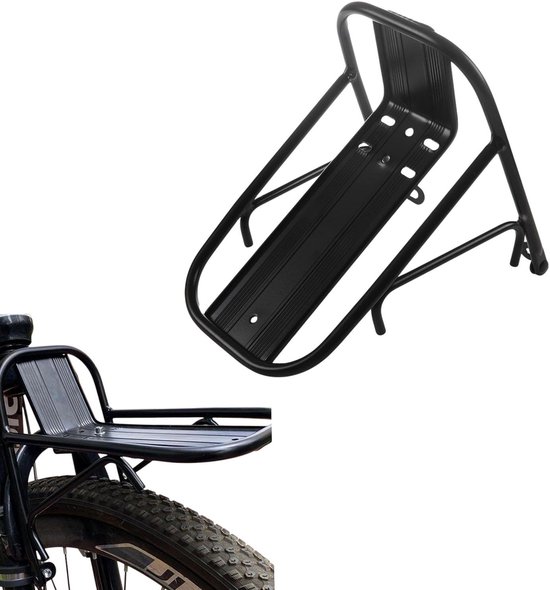 Frontgepäckträger Für Fahrräder, Mountainbike Gepäckträger, Verstellbare Halterung, Für Radfahren, Camping, Sport, Reisen (schwarz)
