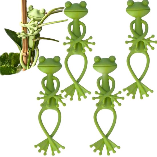 4 Teiliger Frosch Pflanzenständer Niedlicher Frosch Blumentopfhalter Befestigungsclip Für Kletterpflanzen Grüner Frosch Pflanzenständer Mit Halte
