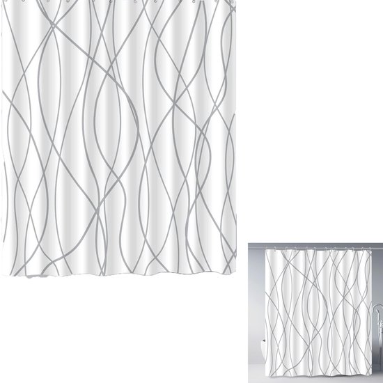 Gestreifter Duschvorhang Aus Polyester Fürs Badezimmer 180 X 180 Cm Lang Beschwerter Saum Wasserdicht Badezimmeraccessoires Im Hotelstil Duschvor