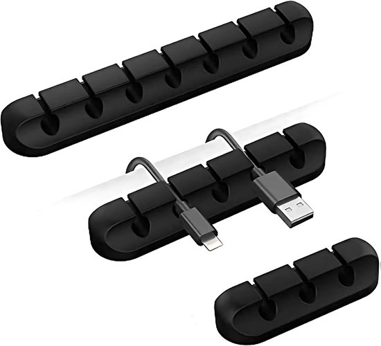 3 Teiliger Kabelhalter, Kabelorganizer Mit Selbstklebenden Silikonclips Für Usb Ladekabel, Netzkabel, Pc Kabel, Bürokabel Und Den Heimgebrauch (3