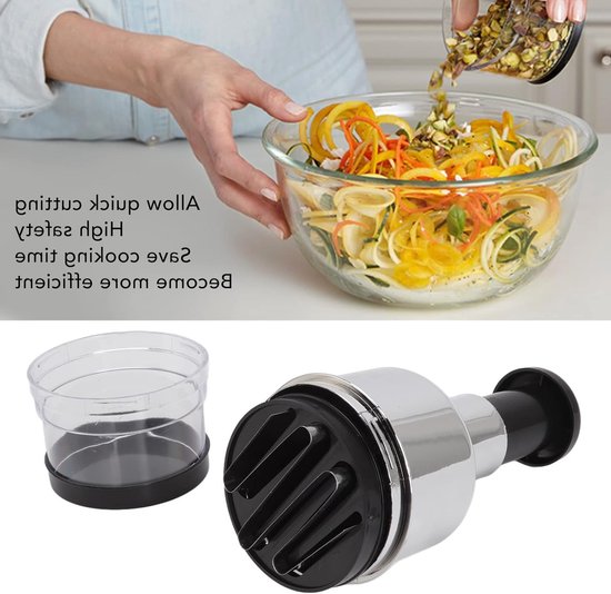 Allecto Gemüseschneider Edelstahl Zerkleinerer Multifunktional Manuell Für Zwiebeln Und Knoblauch Küchenzubehör Für Gemüse Kompakt...