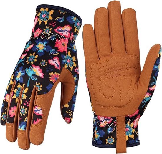 Gartenhandschuhe Für Damen Fester Griff Atmungsaktiv Dornenfest Zum Graben, Pflanzen Und Gärtnern Größe M