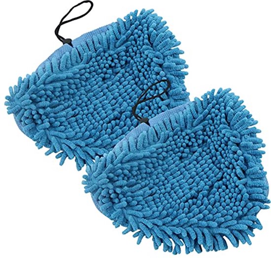 Strapazierfähiger Ersatzbezug Für Dampfmopp Pads Dreieckige, Korallenfarbene Mikrofaser Bodentücher Waschbar 2 Stück, Blau
