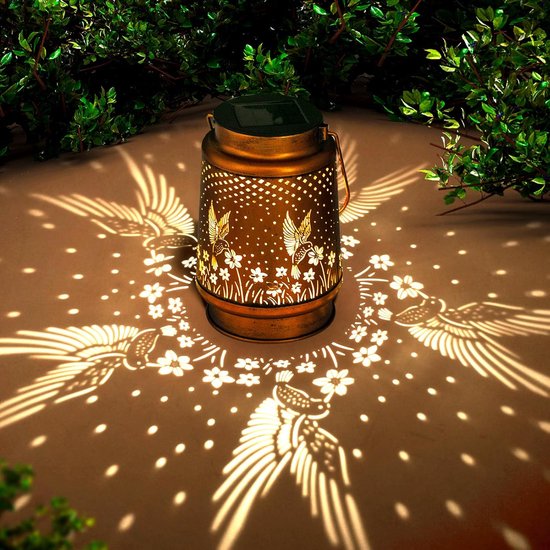 Solar Gartenlaterne Solarlampe Für Den Außenbereich Hängende Metalllaterne Wasserdichte Solarlampe Kolibri Gartendekoration Für Garten Und Terras