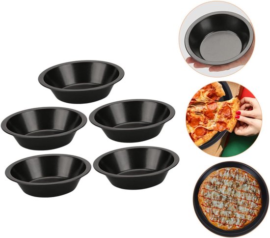 Runde Backformen Aus Kohlenstoffstahl Ofenform Mit Doppelseitiger Antihaftbeschichtung Für Tartes, Brötchen Und Gebäck 12,5 Cm 5 Stück