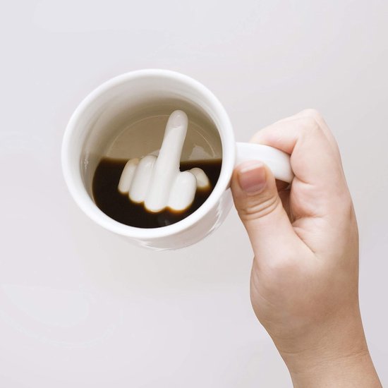 Mittelfinger Tasse, 300 Ml Keramiktasse, Der Ultimative Bürostreich, Einzigartig Und Lustig Für Männer Und Frauen, Spülmaschinenfest