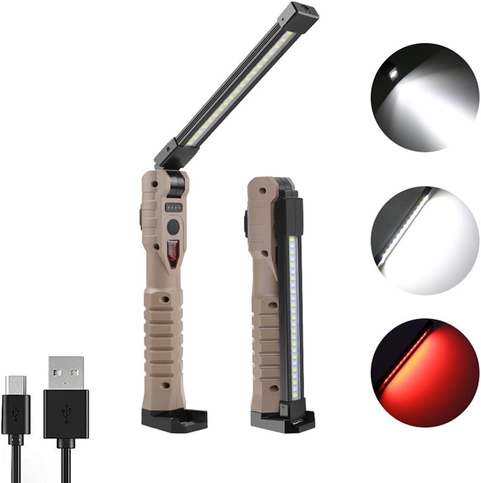 Faltbare, Wiederaufladbare Cob-led-arbeitsleuchte – 2000 Lumen, 7 Modi Für Autoreparaturen, Haushalt, Garage Und Notfälle