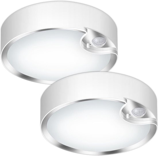 Zweiteilige Deckenleuchte Mit Bewegungsmelder, Batteriebetrieben, 400 Lumen, 6000 K, 19,8 Cm (7,8 Zoll), Bewegungsaktivierte Leuchte Für Schrank,