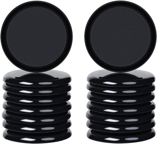 Teflon Möbelgleiter Für Teppichböden, 89 Mm 16er Set Weiche Gleiter Für Schwere Möbel, Bodenschoner Für Stühle Und Tische, Schwarz, Rund
