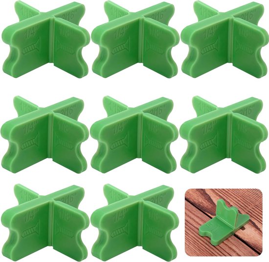 8 Stück Abs Terrassenabstandshalter 1/16", 1/8", 3/16", 1/4" Grüne Terrassenabstandshalter Für Druckimprägnierte Verbunddielen