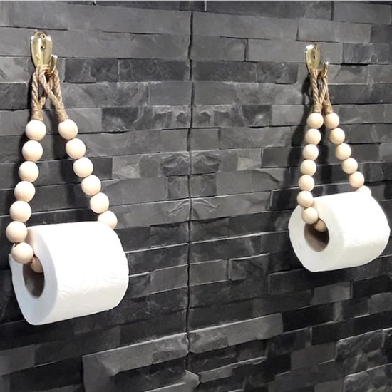 2er Set Küchenrollenhalter Mit Perlen, Boho Rollenhalter Für Küche Und Bad, Toilettenpapierspender, Küchenrollenhalter, Boho Rollenhalter Für Küc