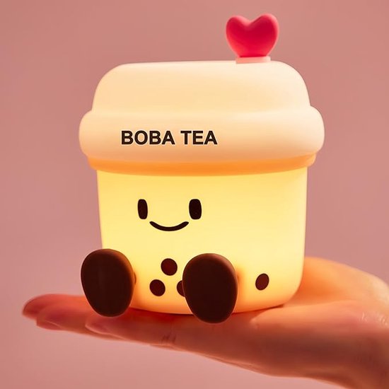 Boba Milchtee Nachtlicht, Niedlicher Silikon Perlen Milchtee, Kinderzimmerdekoration, Usb C Ladegerät