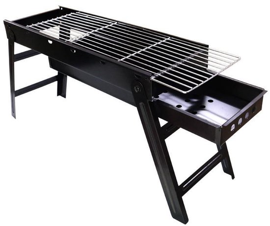 Tragbarer Grill Holzkohlegrill Faltbarer Tragbarer Grill Edelstahlgrill Faltbar Tragbar 60 X 20 X 30 Cm Für Outdoor Aktivitäten, Camping, Garten