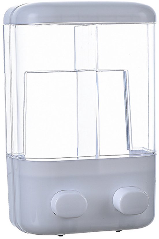 14,2 X 7 X 21 Cm Manueller, Wandmontierter Seifenspender Handseifenspender Für Hotelbäder Transparenter, Stoßfreier Doppelkopf Seifenspender
