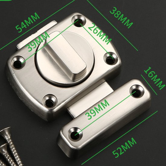 2 Teiliger Türriegel Aus Zinklegierung Drehriegel Überlappender Stift Abschließbar Sichtschutz Material: Zinklegierung 5,4 X 5,4 X 0,3 Cm Für Bad