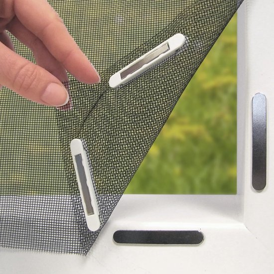 Atmungsaktives Fliegengitter/moskitonetz 150 X 130 Cm 12 Magnete Einfache Montage Kein Bohren Oder Schrauben Erforderlich [schwarz]