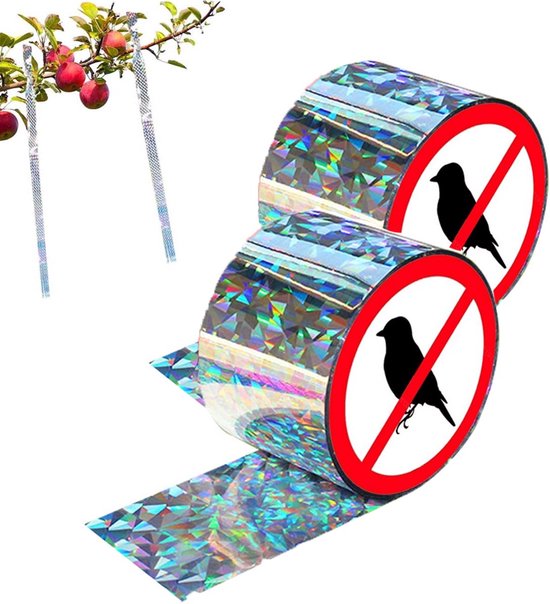 2 Stück Vogelabwehrband 4,5 Cm X 80 M Holografisches Vogelabwehrband Taubenabwehr Vogelscheuchenabwehr Reiherabwehr Reißfest Zuschneidbar Umweltf