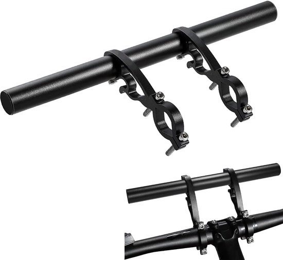 Doppelte Lenkerverlängerung Für Fahrräder Aluminium Extra Lang 20 32 Mm Zubehörteile Schwarz