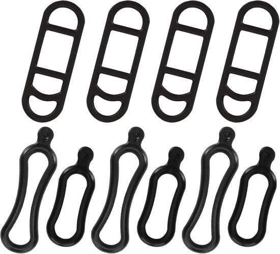 10 Silikon Fahrradriemen Elastische Gummiringe Für Scheinwerfer, Taschenlampen, Handys Und Zubehör, Fahrradtypen, Schwarz