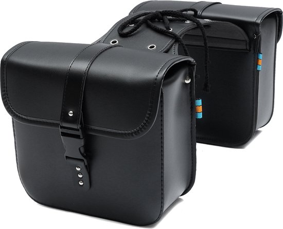 Wasserdichte Motorrad Satteltaschen 2 Stück (links Und Rechts) Seitentaschen 26 X 11,5 X 24 Cm Schwarz