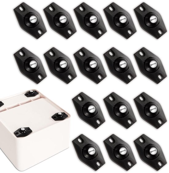 Selbstklebende 360° Kugelrollen Für Kleinmöbel 16er Set, Schwarz