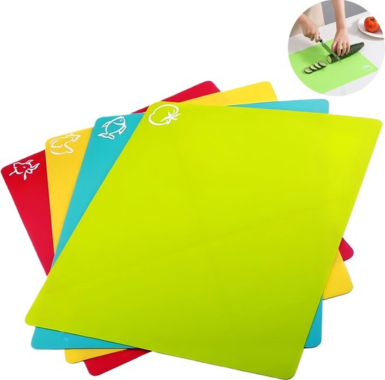 4 Teiliges Set Flexible Schneidebretter Bpa Freie Kunststoff Schneidebretter Rutschfeste Unterseite Flexible Kunststoff Schneidebretter Mit Leben