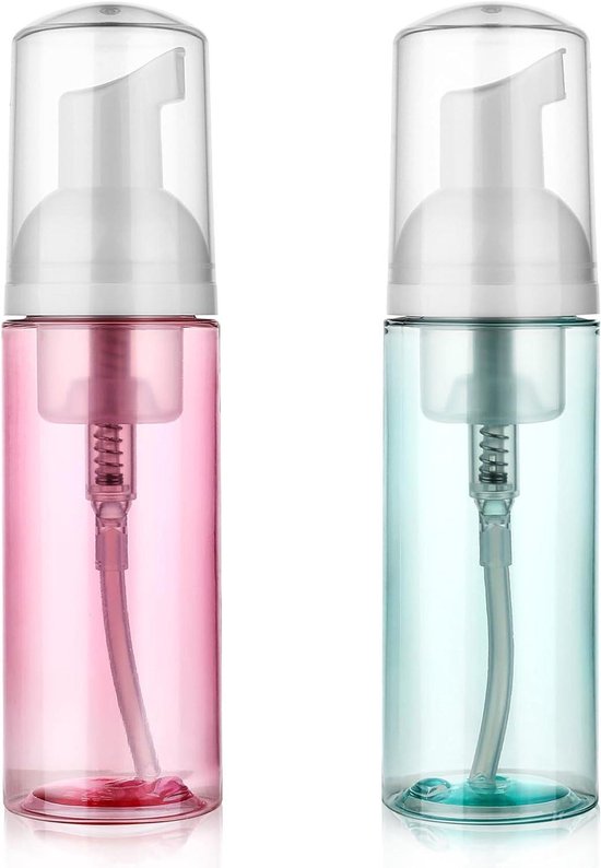 Vvgoods 2er Pack Mini Schaumseifenspender Für Unterwegs Nachfüllbare Kunststoffbehälter Mit Pumpe Für Gesichtsreinigung Und Wimpernshampoo