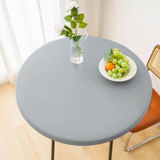 1 Wasserdichte Runde Tischdecke Für Beistelltische Im Außenbereich Vinyl Tischdecke Für Die Terrasse 60 Cm Grau
