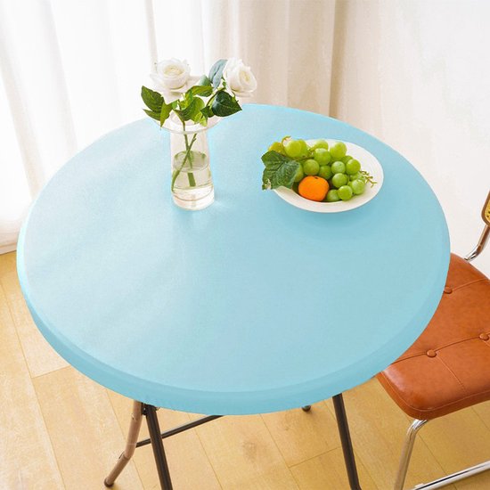 1 Wasserdichte Runde Tischdecke Für Beistelltische Im Außenbereich Vinyl Tischdecke Für Die Terrasse 60 Cm Himmelblau