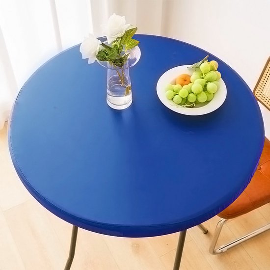 Wasserdichte Runde Abdeckung Für Beistelltische Im Außenbereich Vinyl Tischdecke Für Terrassentische 60 Cm Königsblau