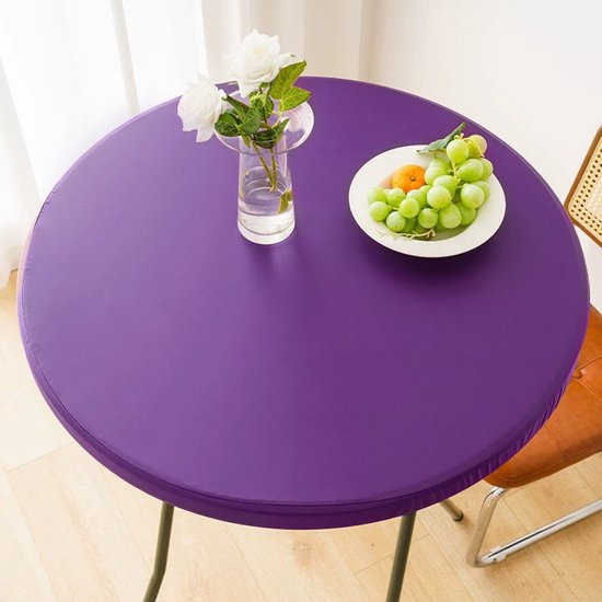1 Wasserdichte Runde Abdeckung Für Beistelltische Im Außenbereich Vinyl Tischdecke Für Terrassentische 60 Cm Lila