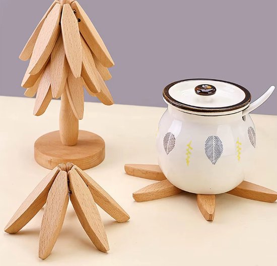Untersetzer Baum Design 3 Teilig Küche Hitzebeständig Hochwertiges Buchenholz 22,5 X 10 Cm Leicht