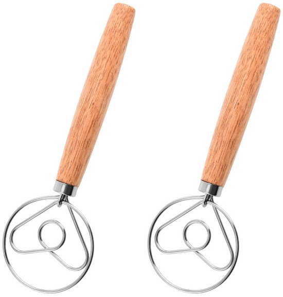 2 Teiliger Mixer Schneebesen Dänischer Teigkneter Edelstahlmixer Mit Doppeleinsatz Lebensmittelechter Teigkneter Zum Backen Von Kuchen, Gebäck Un