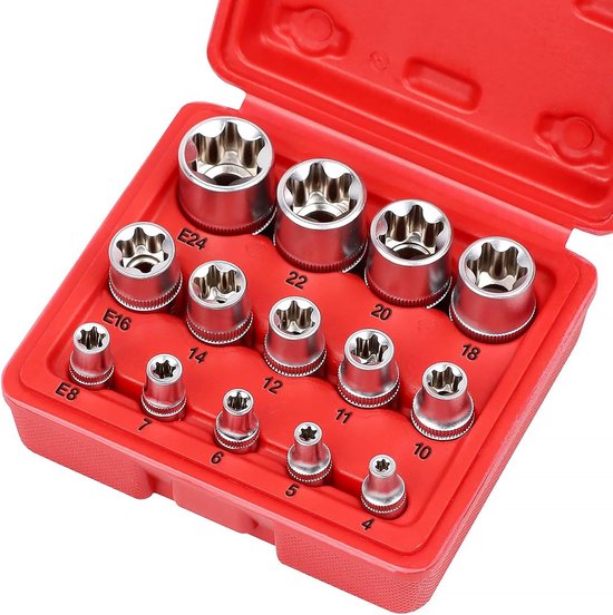14 Teiliger Steckschlüsselsatz Torx Steckschlüsselsatz (innengewinde), Ultimate Torque Star Steckschlüssel, Außentorx Steckschlüssel, E4 E5 E6 E7